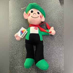 This is a vintage promotional plush doll of Ernie Keebler, mascot for Keebler